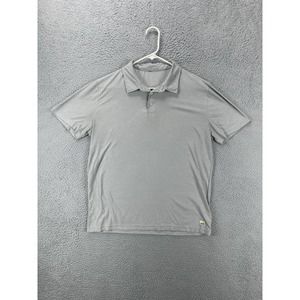 Vuori Shirt Adult Medium Grey Logo Polo Rugby Short Sleeve Casual Outdoor Mens